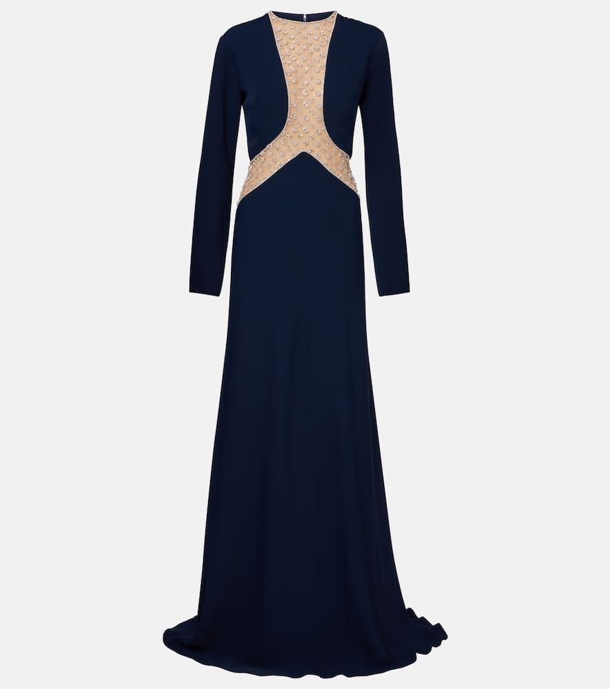 costarellos inara embellished cutout tulle gown