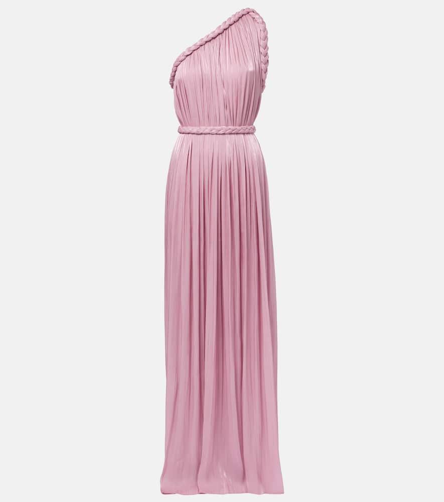 costarellos isilda lamé georgette gown