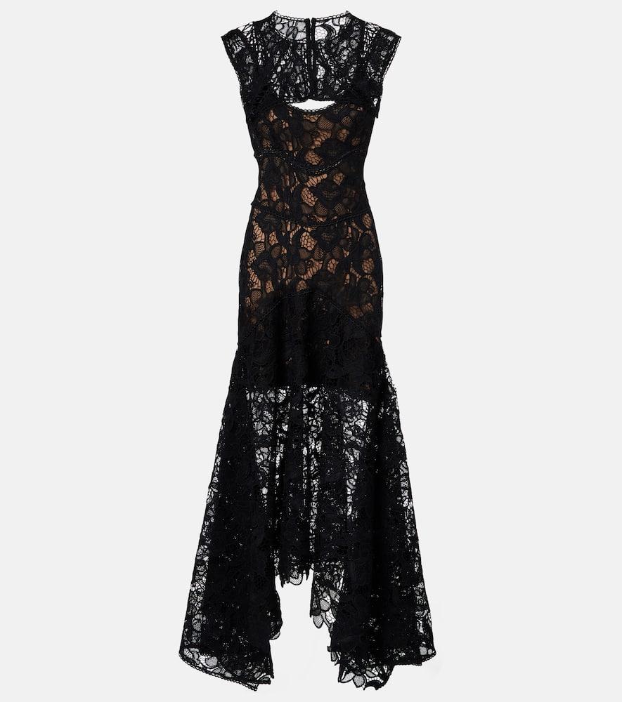 costarellos janica silk lace gown