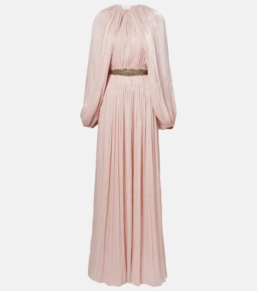 costarellos jazmin georgette lamé gown