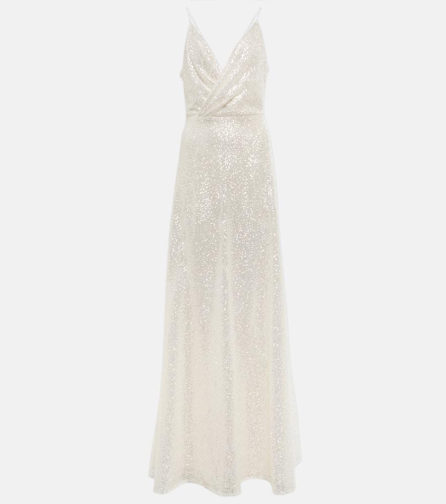 costarellos kristina sequined tulle gown