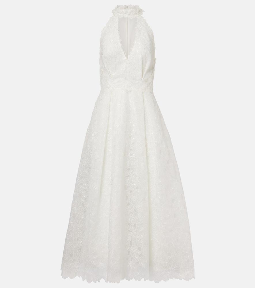 costarellos lavinia embroidered organza cocktail dress