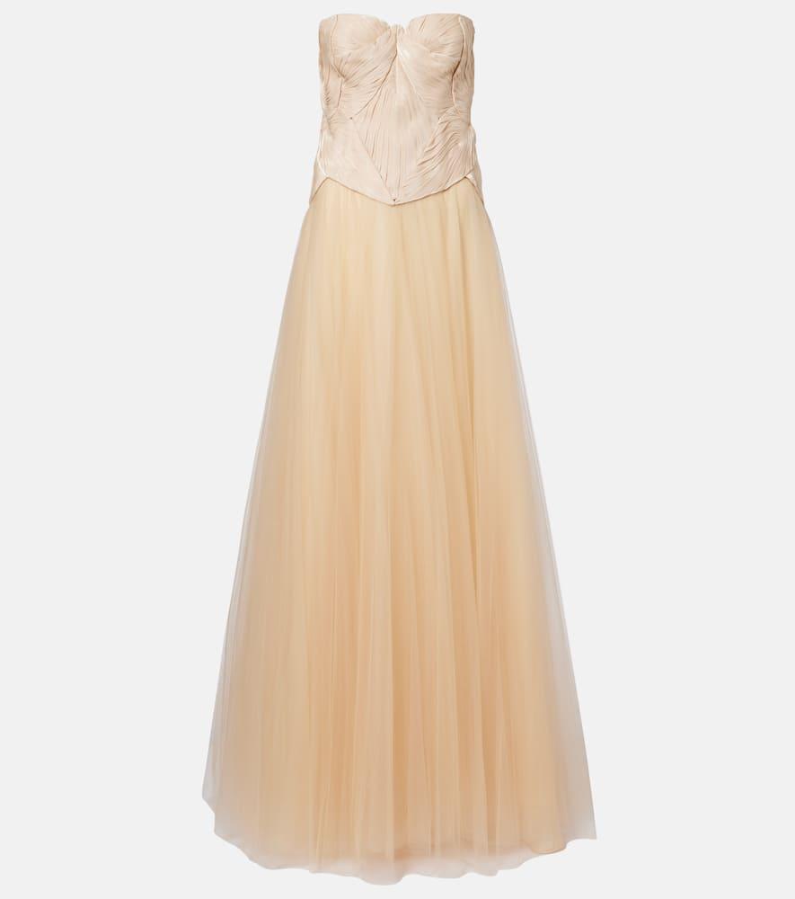 costarellos lucasta georgette bustier gown