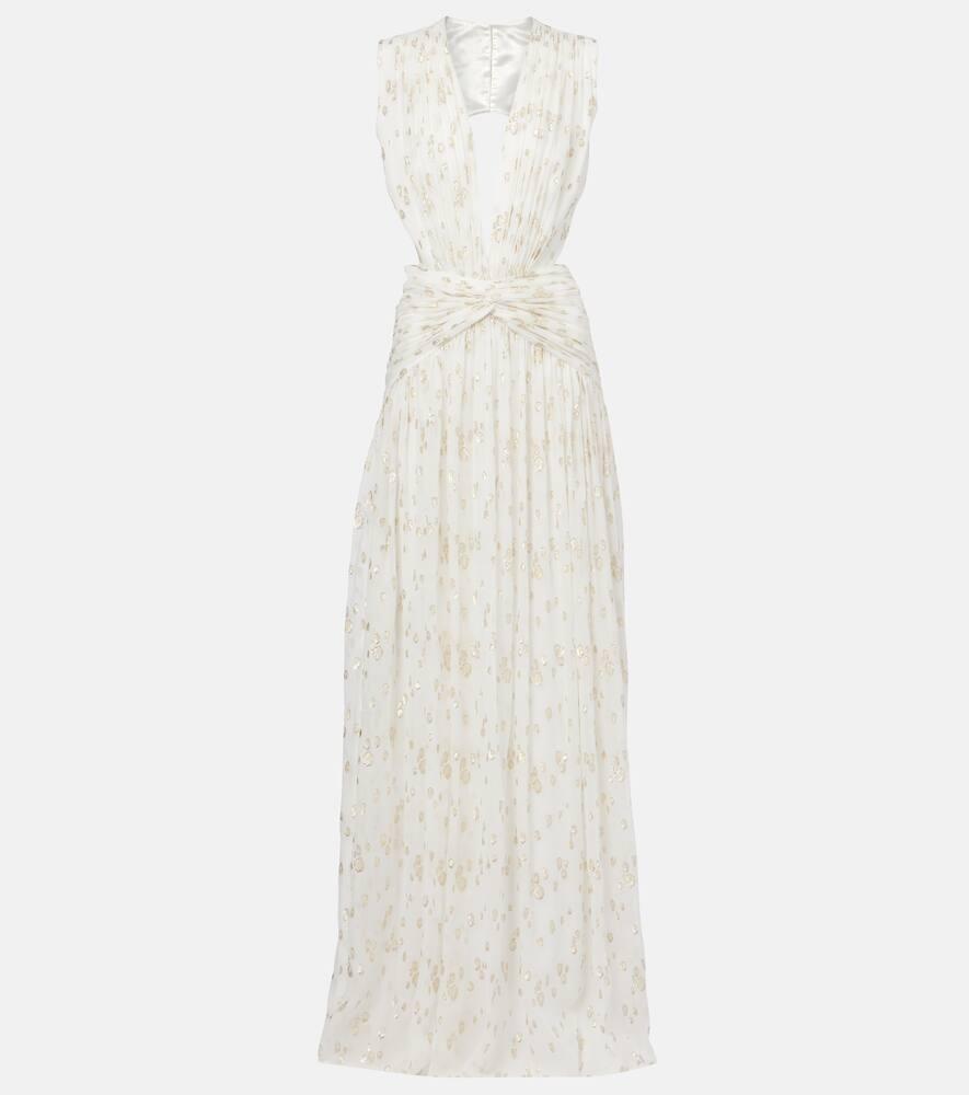 costarellos luccia cutout silk jacquard gown