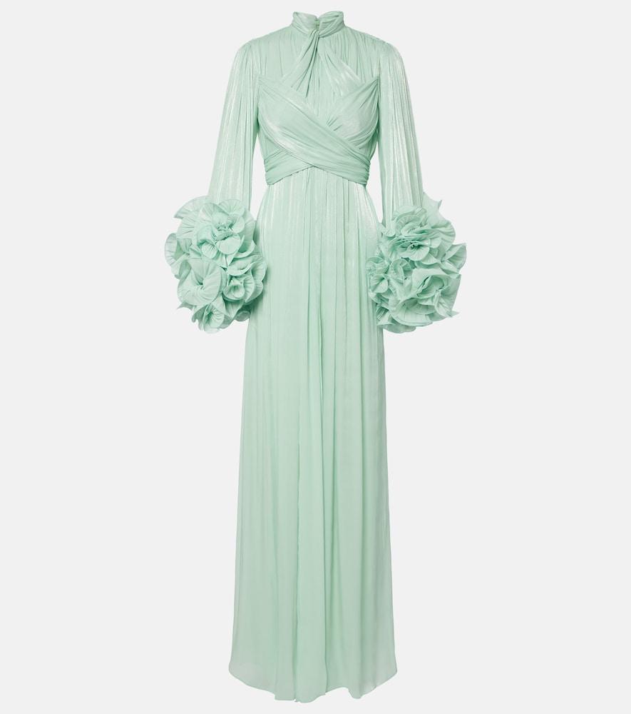 costarellos ruffled georgette gown
