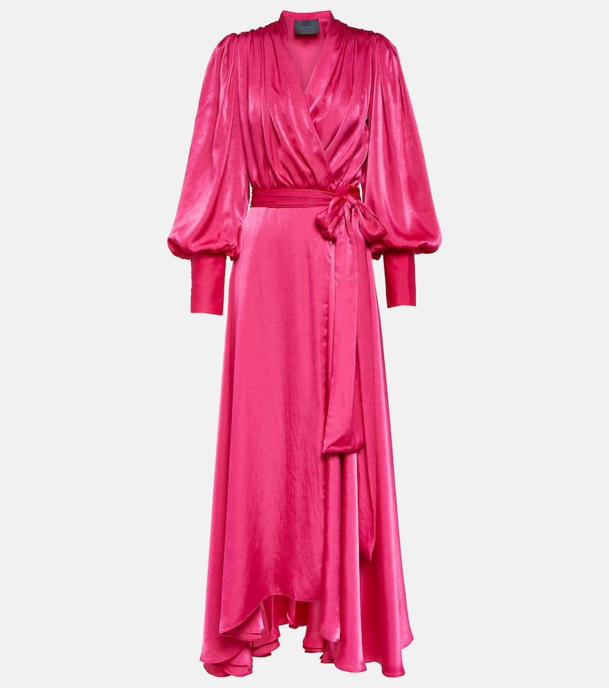 costarellos stila satin wrap dress