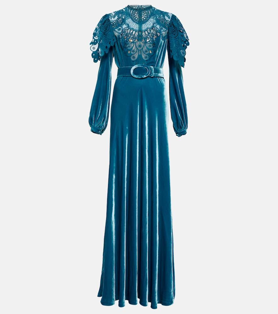 costarellos velvet gown