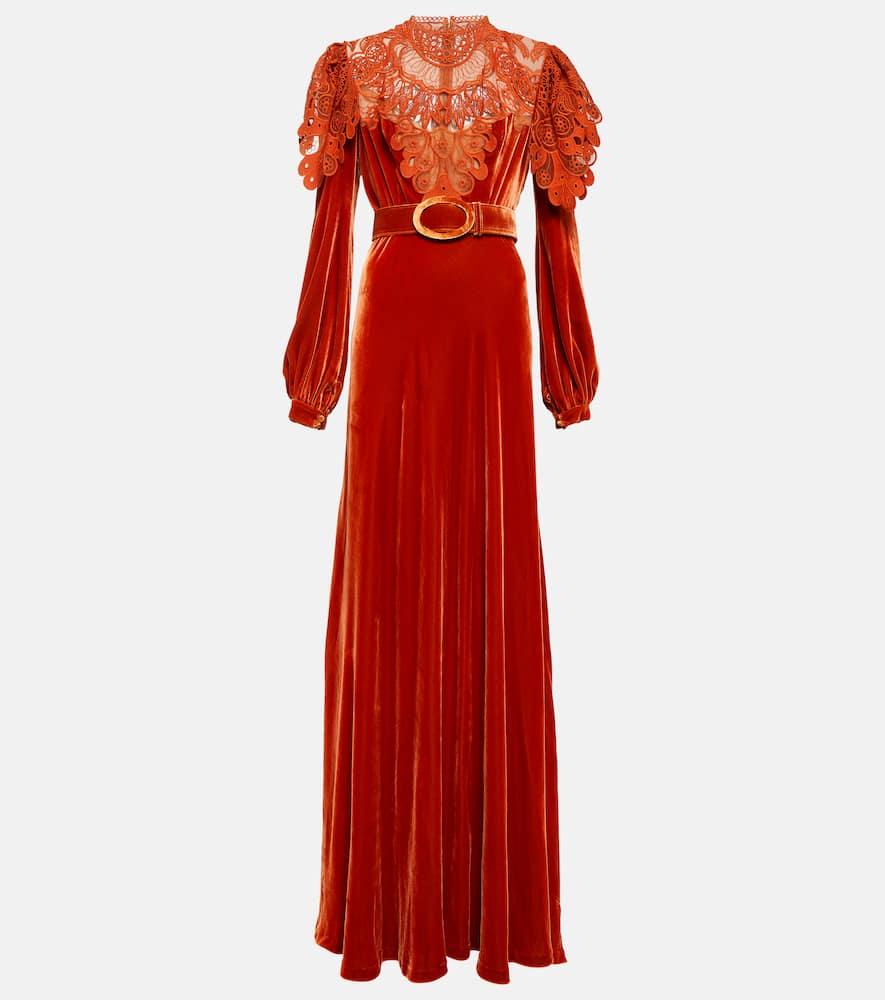costarellos velvet gown