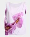 cot orchid-print draped tank top