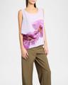 cot orchid-print draped tank top