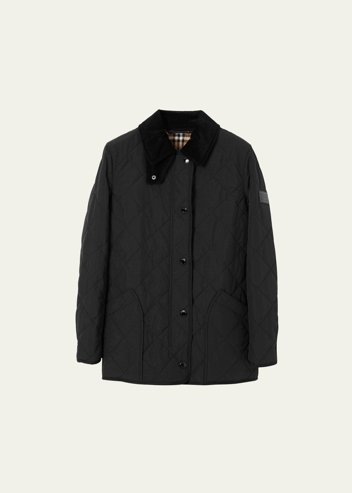 cotswold quilted barn jacket, black