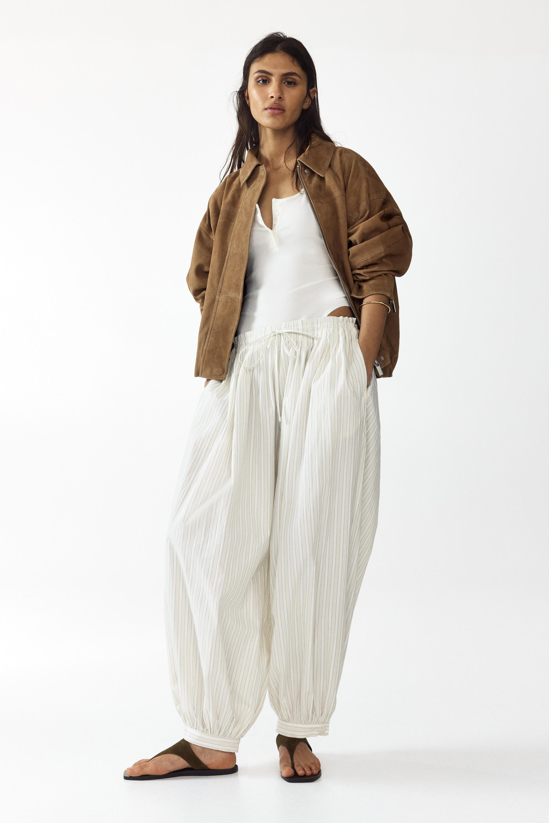 cotton balloon-leg pants