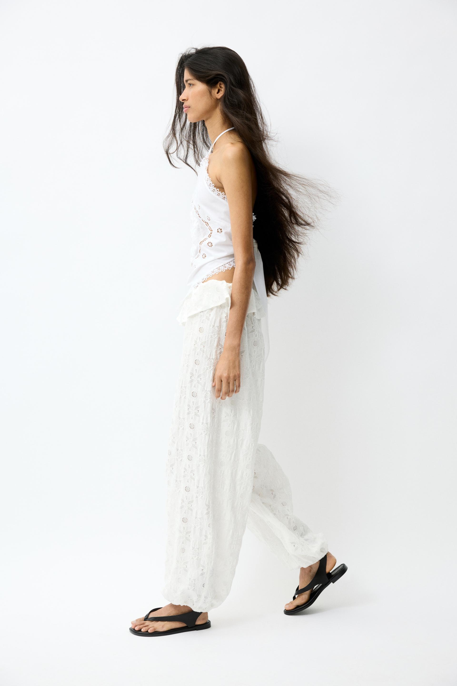 cotton-blend balloon-leg pants