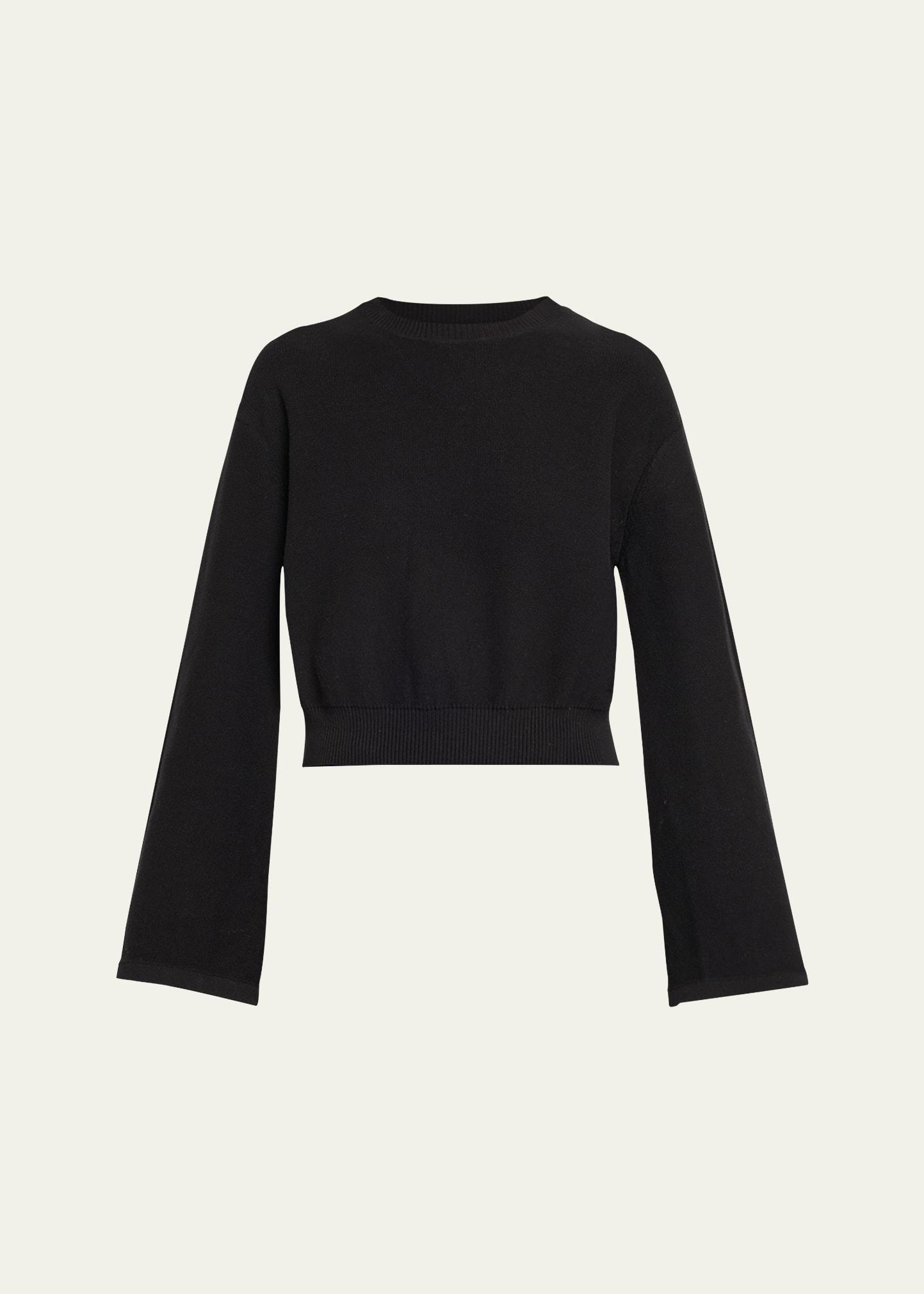 cotton-blend bell-sleeve sweater