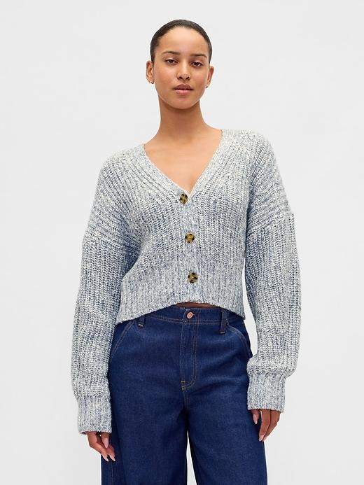 cotton-blend crop cardigan sweater