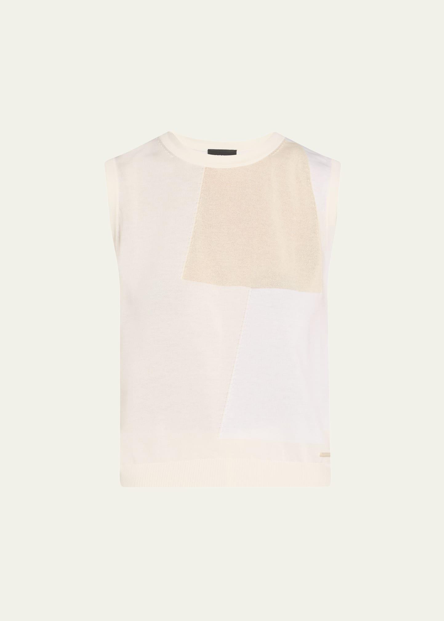 cotton-blend jacquard trapeze rayonnant knit top