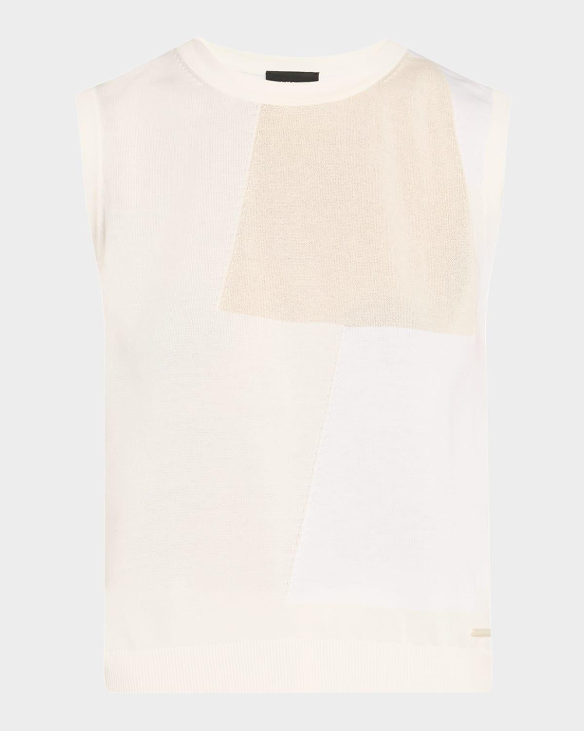 cotton-blend jacquard trapeze rayonnant knit top