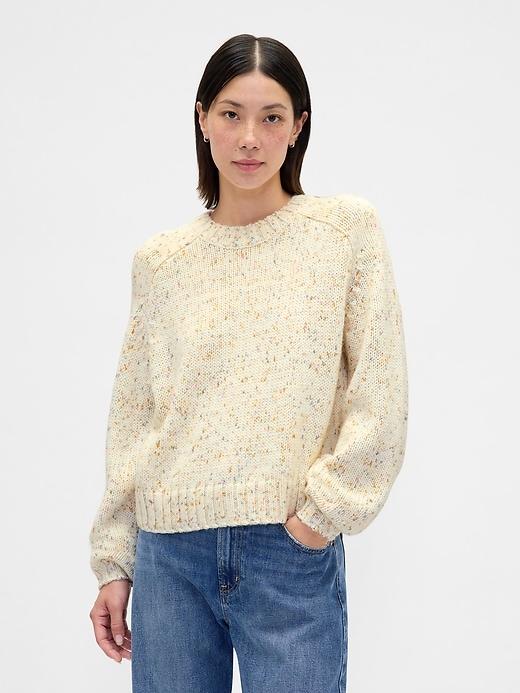 cotton-blend relaxed crewneck sweater