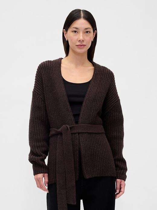 cotton-blend wrap cardigan sweater