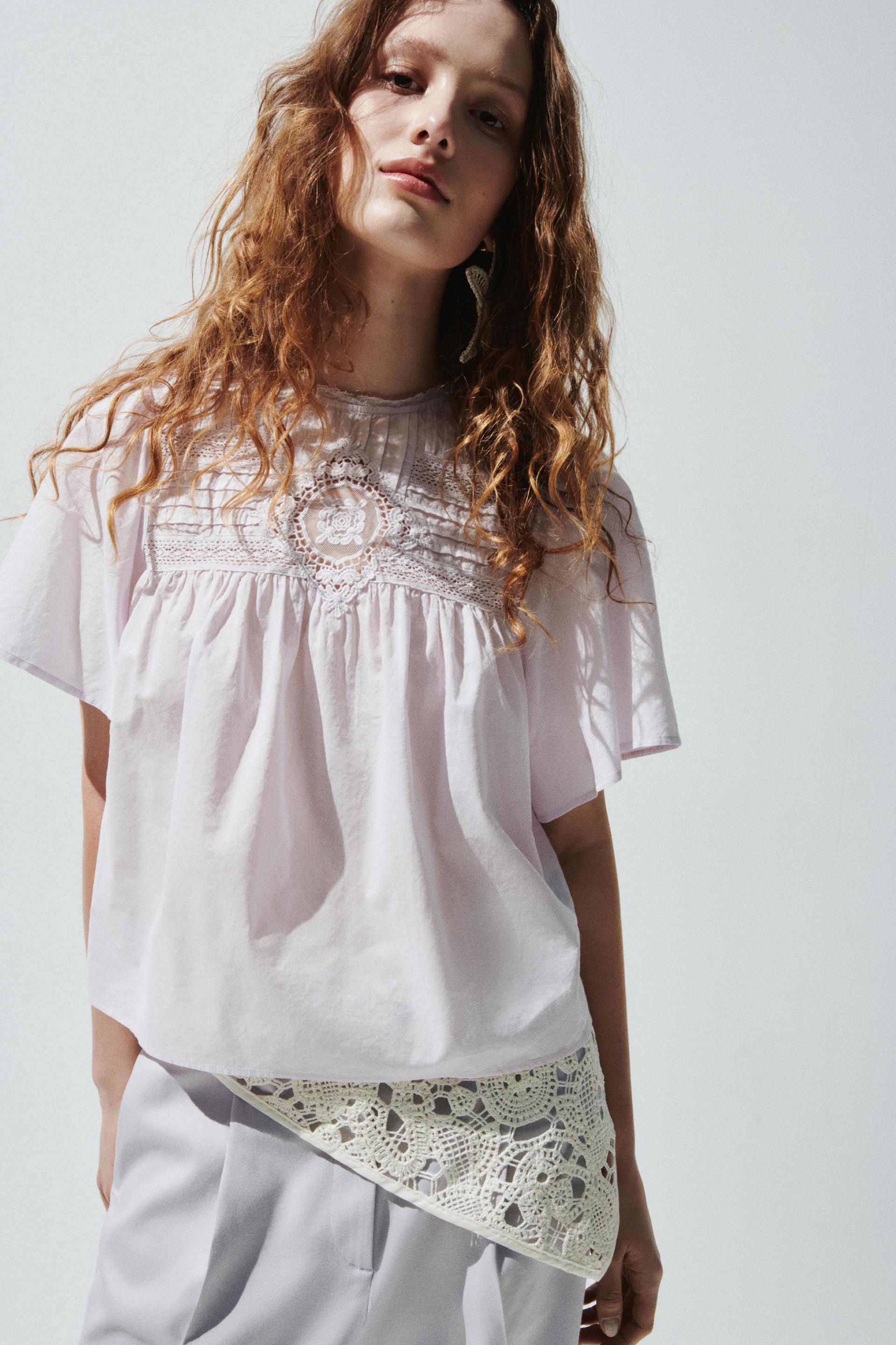 cotton blouse with eyelet embroidery