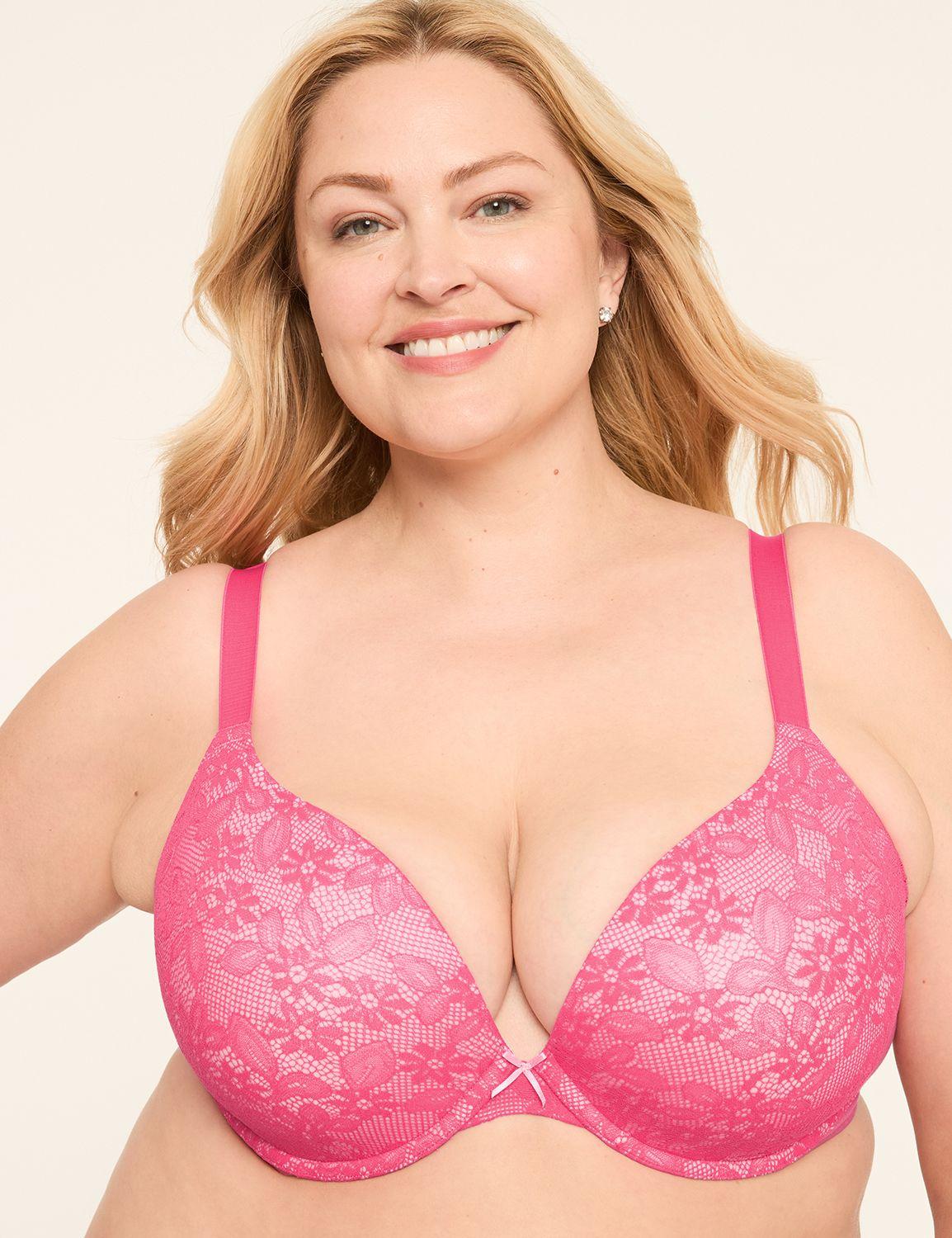 cotton boost plunge bra with lace