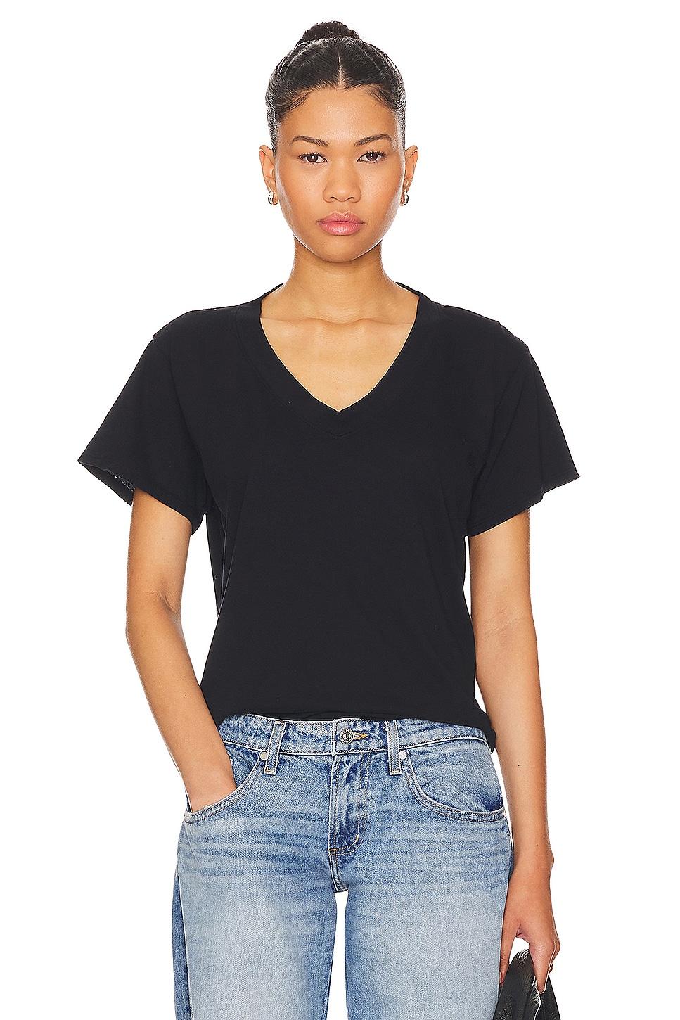 cotton boxy v neck tee