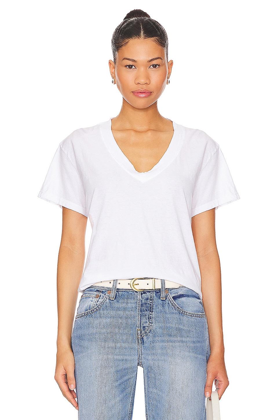 cotton boxy v neck tee