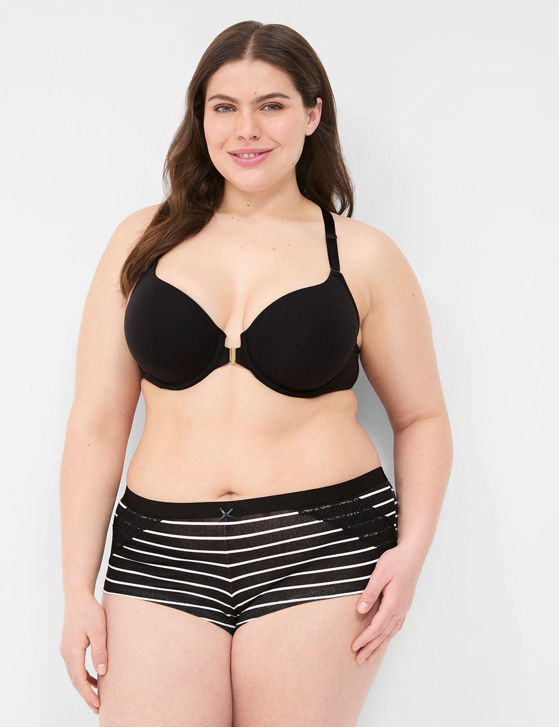 cotton boyshort panty with lace trim