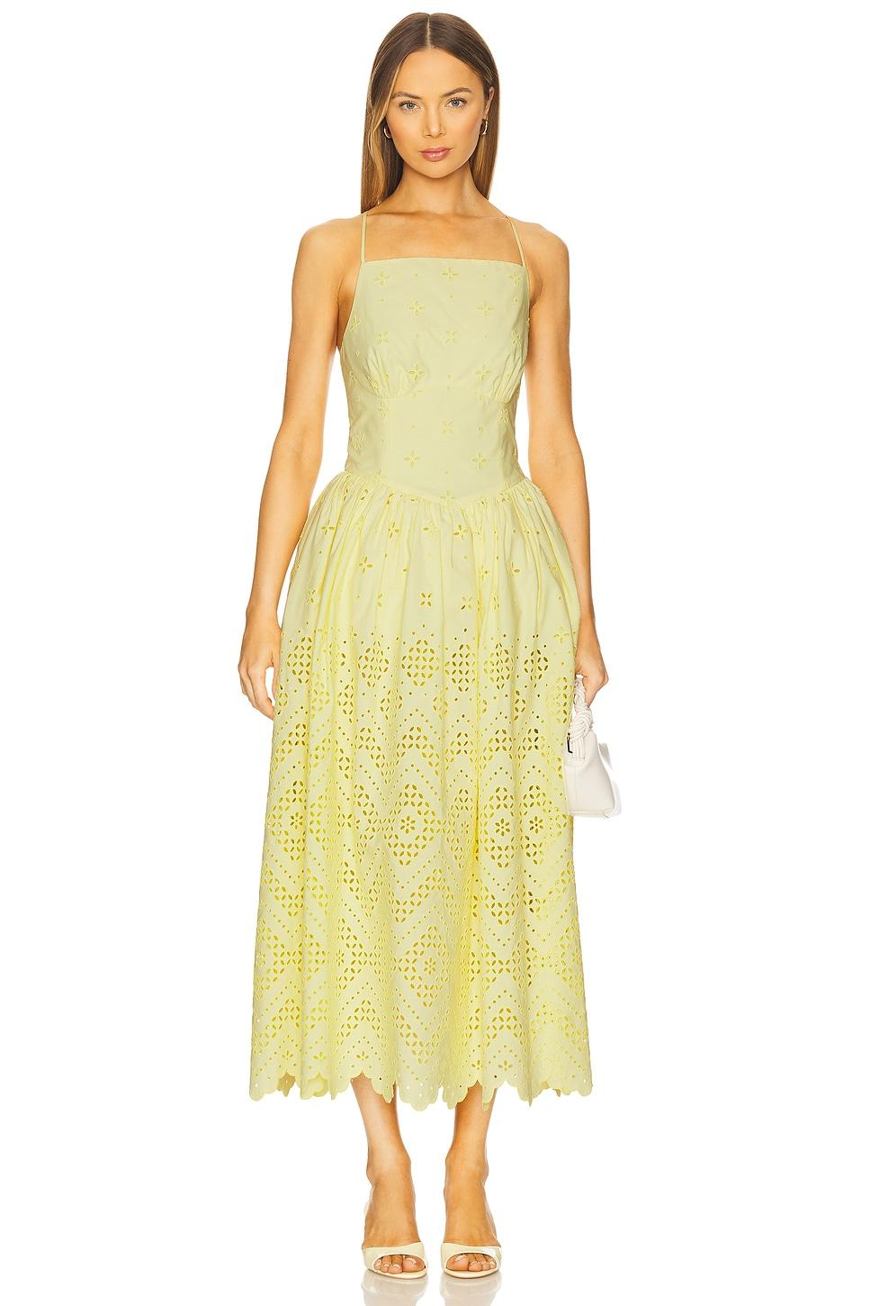 cotton broderie midi dress