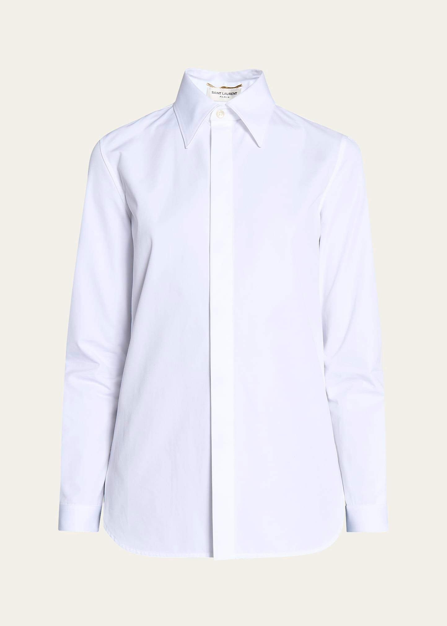 cotton button-front blouse