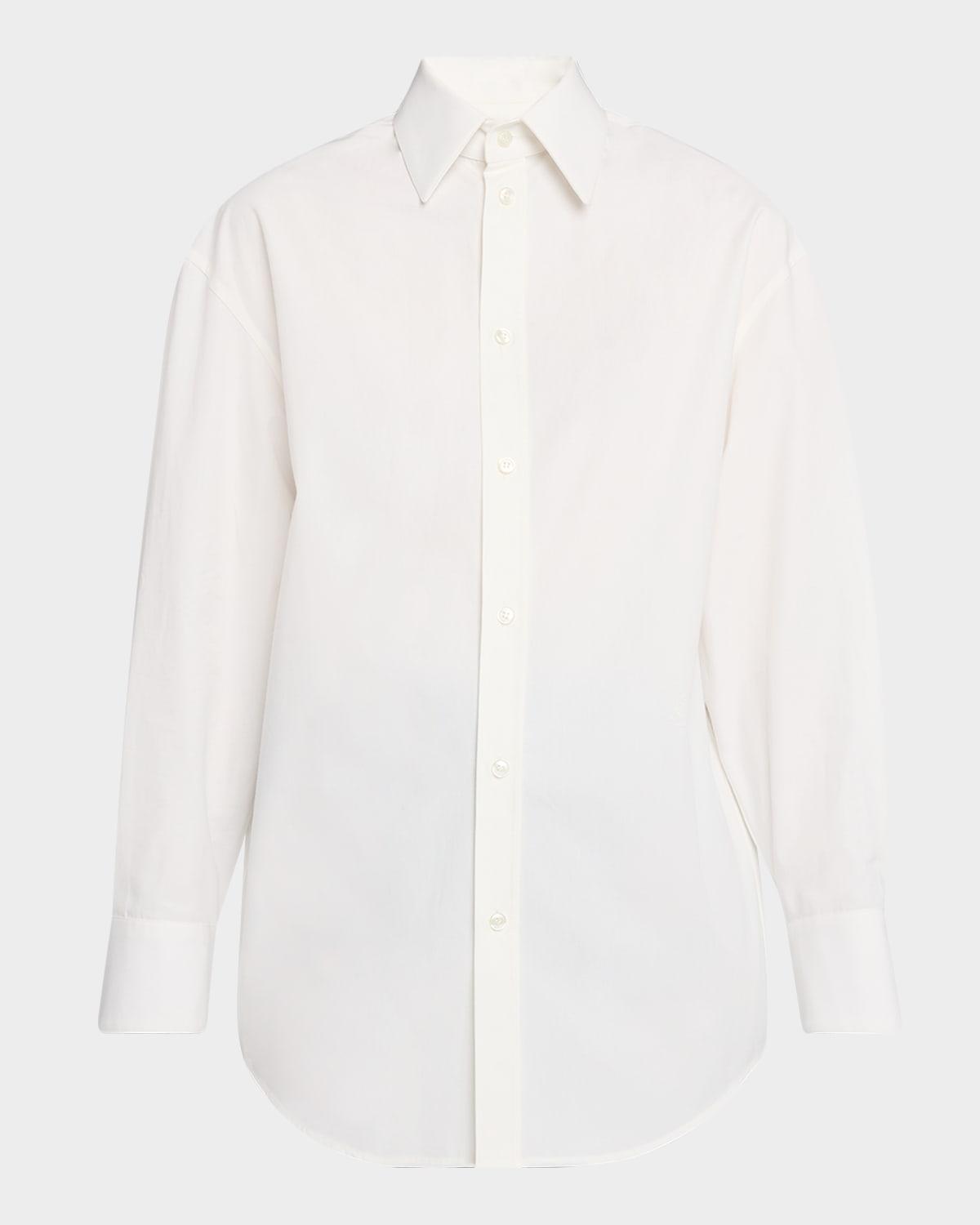 cotton button-front shirt