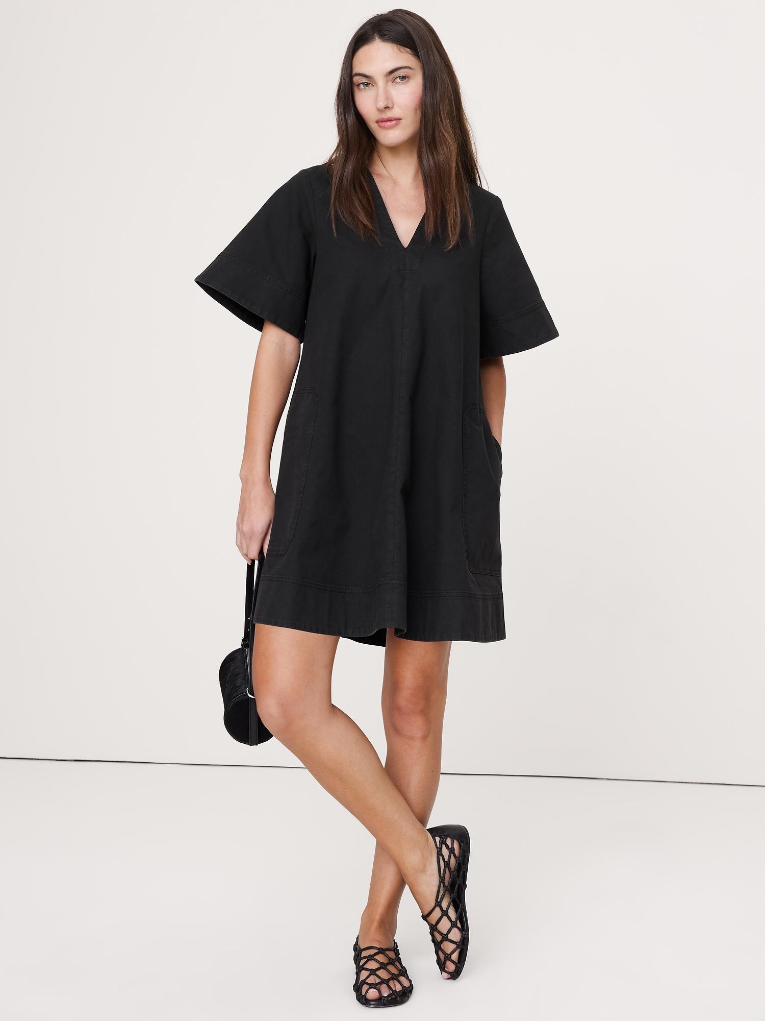 cotton canvas mini dress