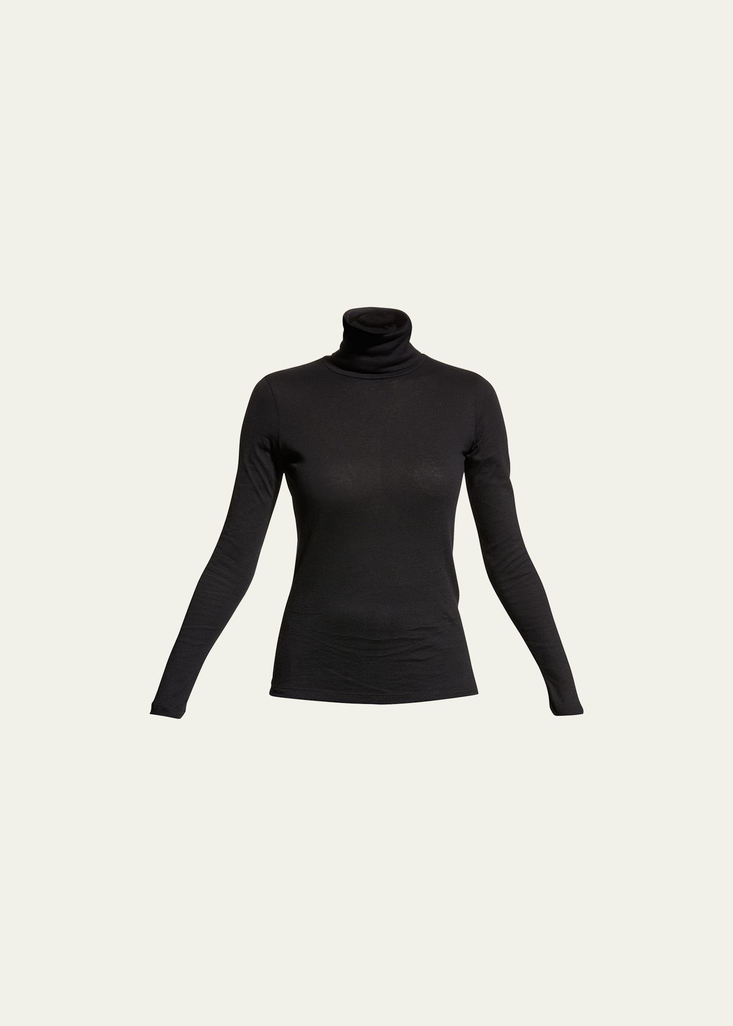 cotton-cashmere long sleeve turtleneck top