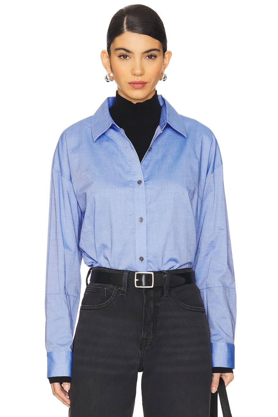 cotton cashmere mixed media two piece shirt