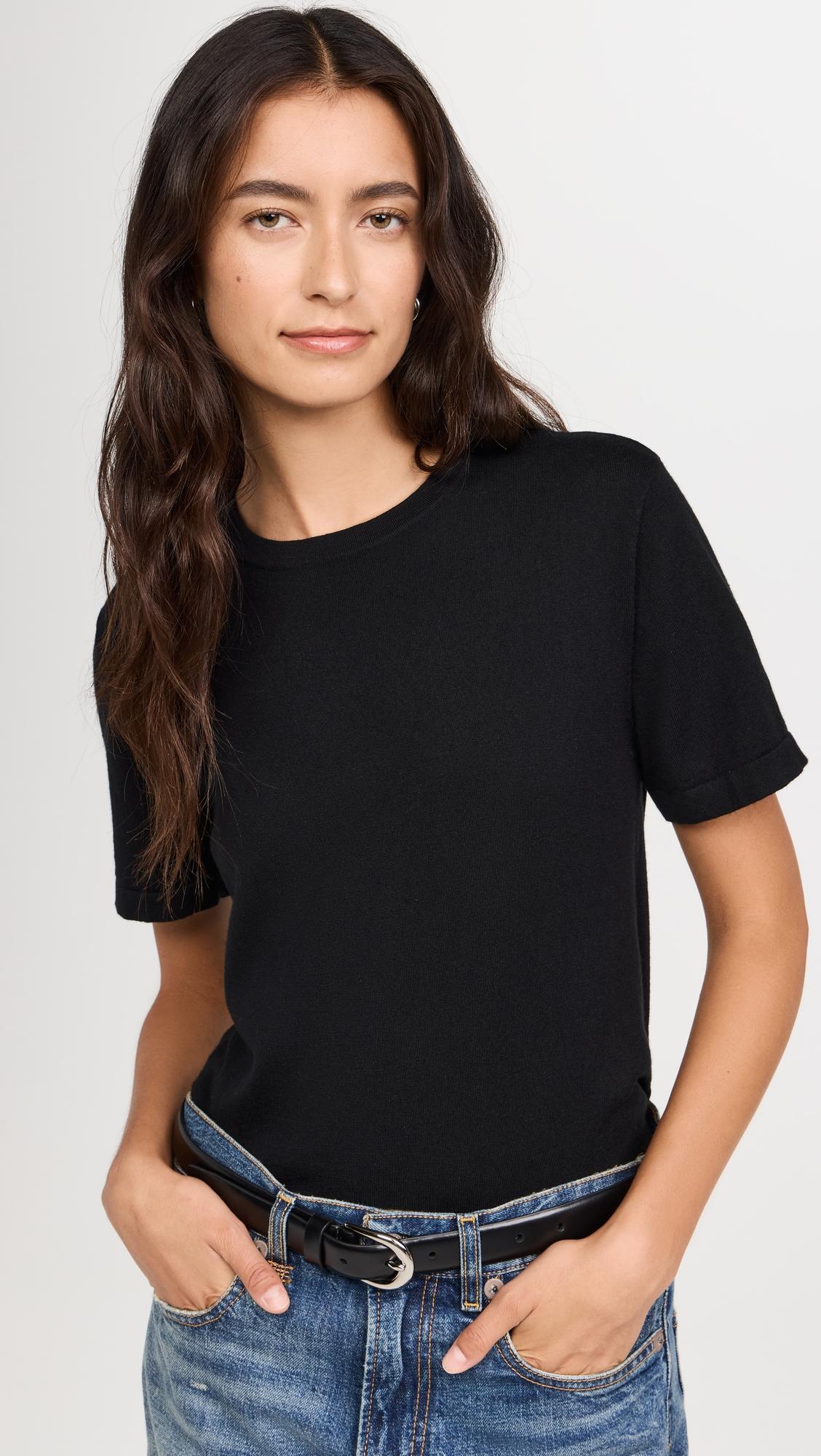 cotton cashmere short sleeve crew tee
