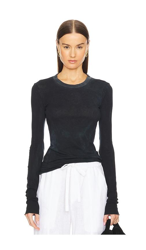 cotton citizen marbella long sleeve top in black.