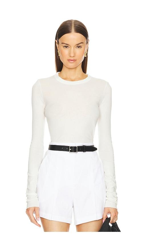 cotton citizen marbella long sleeve top in ivory.