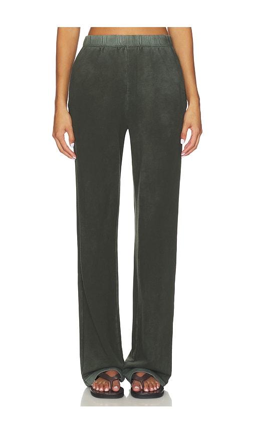 cotton citizen roma sweatpant in dark green.