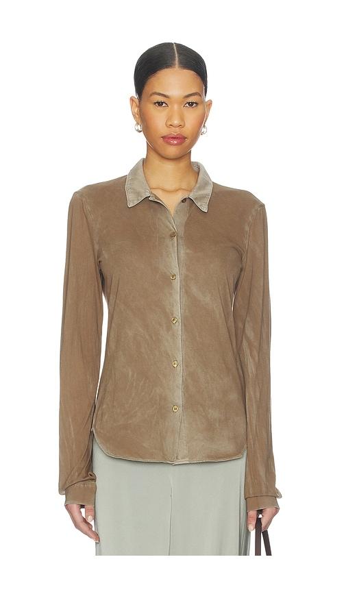 cotton citizen standard buttondown in tan.