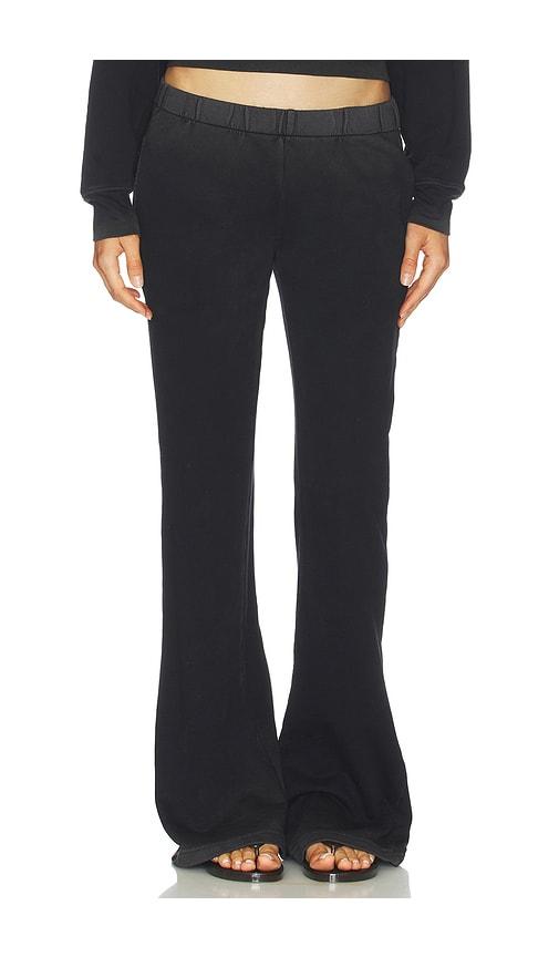 cotton citizen the lima flared sweatpant in black.