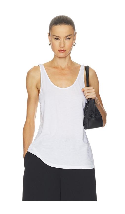 cotton citizen the mykonos relaxed tank in white.
