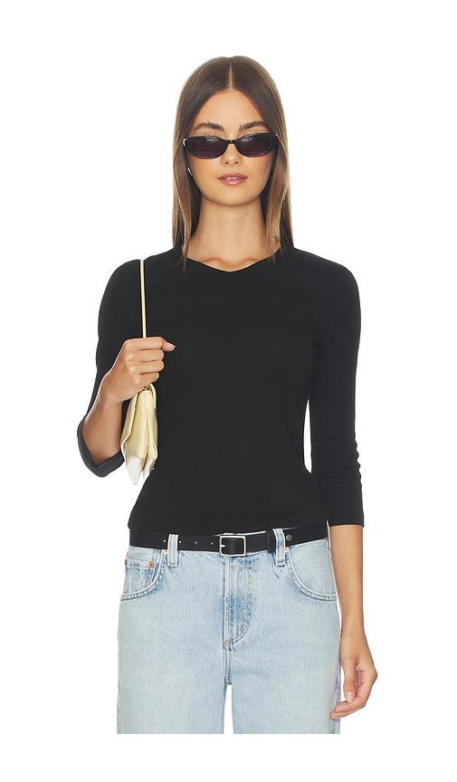 cotton citizen the seoul v-neck shirt in black.