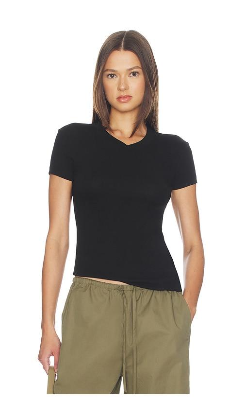 cotton citizen the seoul v-neck tee in black.
