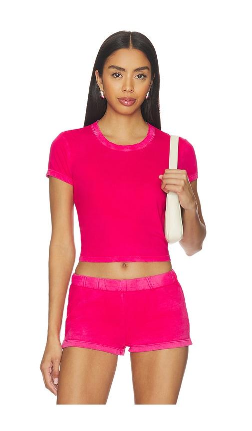 cotton citizen the standard baby tee in fuchsia.