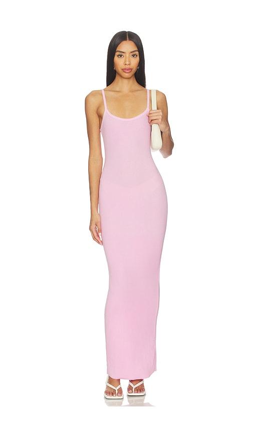 cotton citizen the verona spaghetti maxi dress in pink.