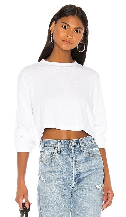 cotton citizen tokyo crop shirt in white.