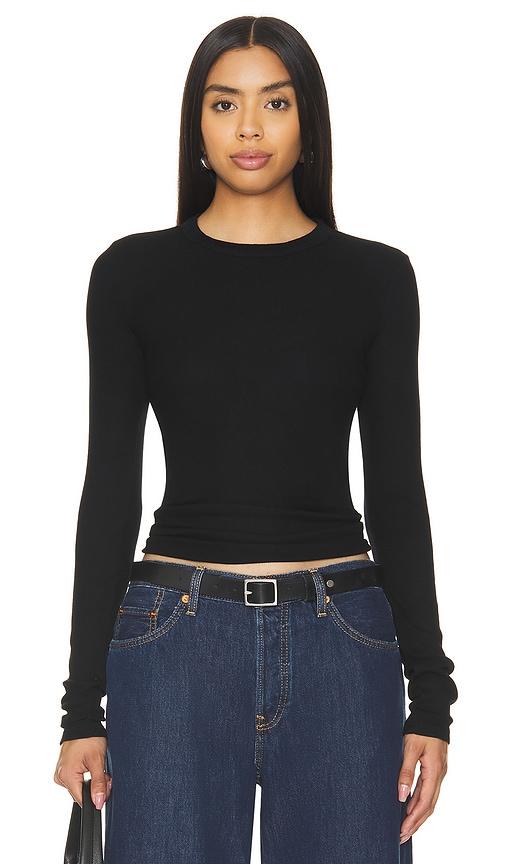 cotton citizen verona crew shirt in black.