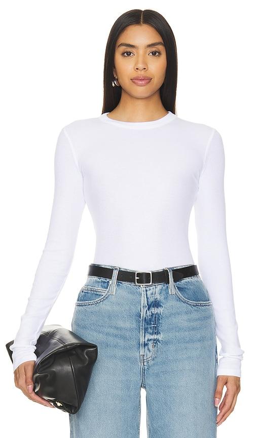 cotton citizen verona crew shirt in white.