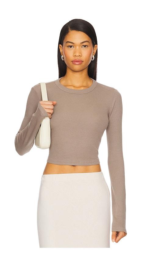 cotton citizen verona crop shirt in grey.