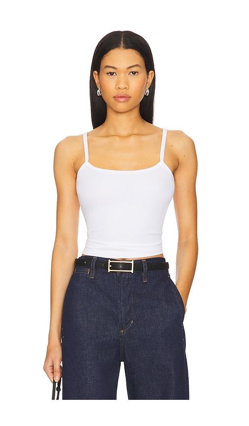 cotton citizen verona spaghetti tank top in white.